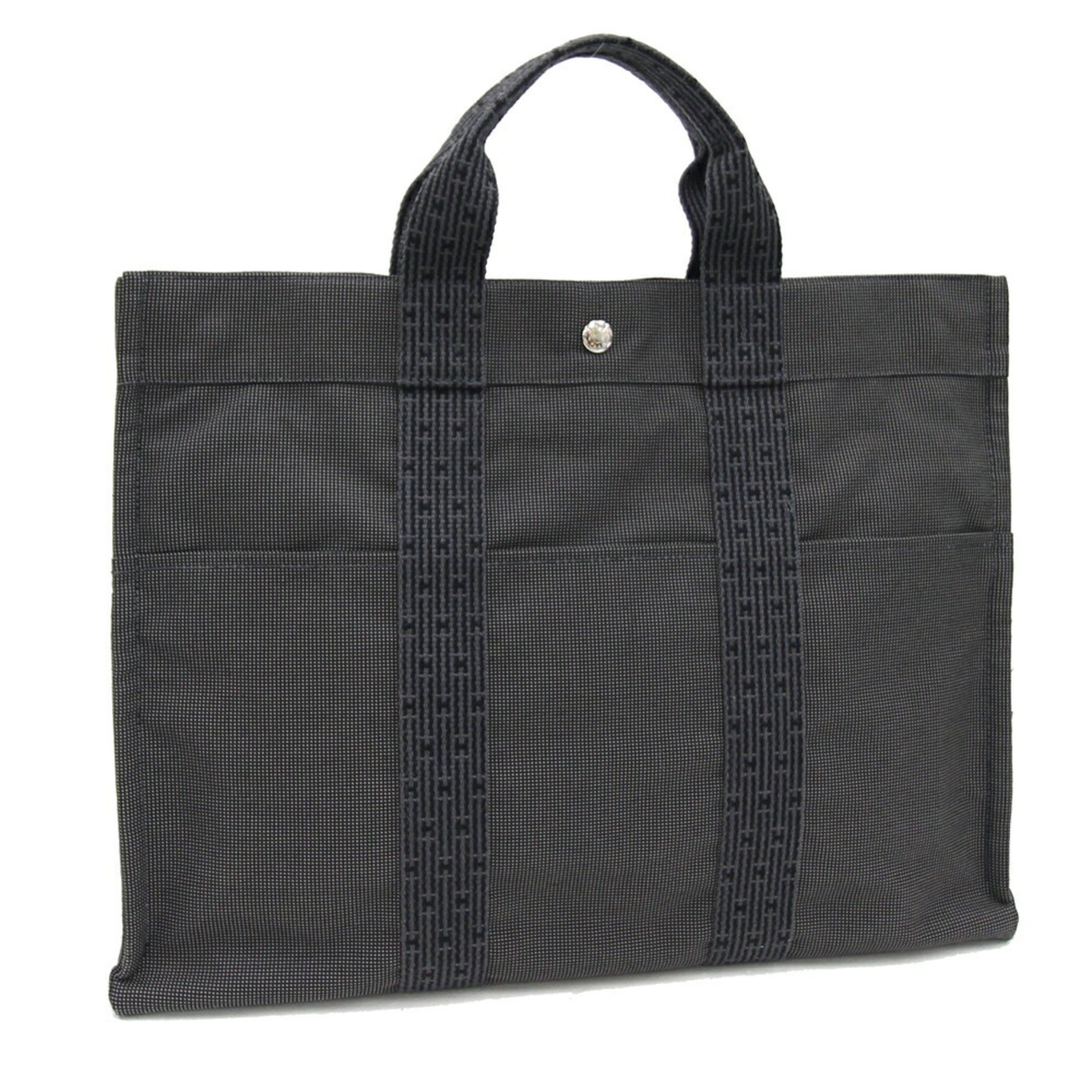 Hermes Handbag Yale Line Tote Mm Gray Canvas Bag Women Men